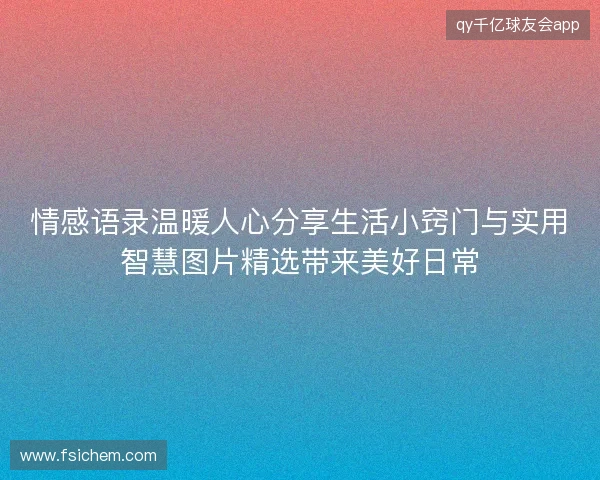 情感语录温暖人心分享生活小窍门与实用智慧图片精选带来美好日常